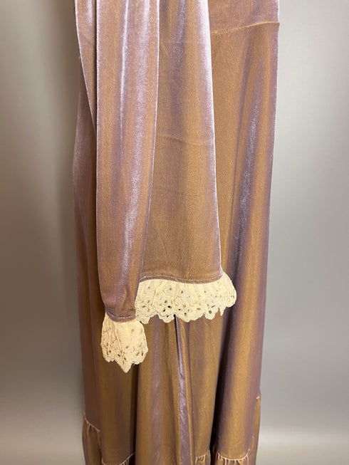 Vintage Lavender Velvet Gunne Sax Dress with Lace Trim and Bell Sleeves – Purple Gunne Sax Dresses 70s Plus SIze